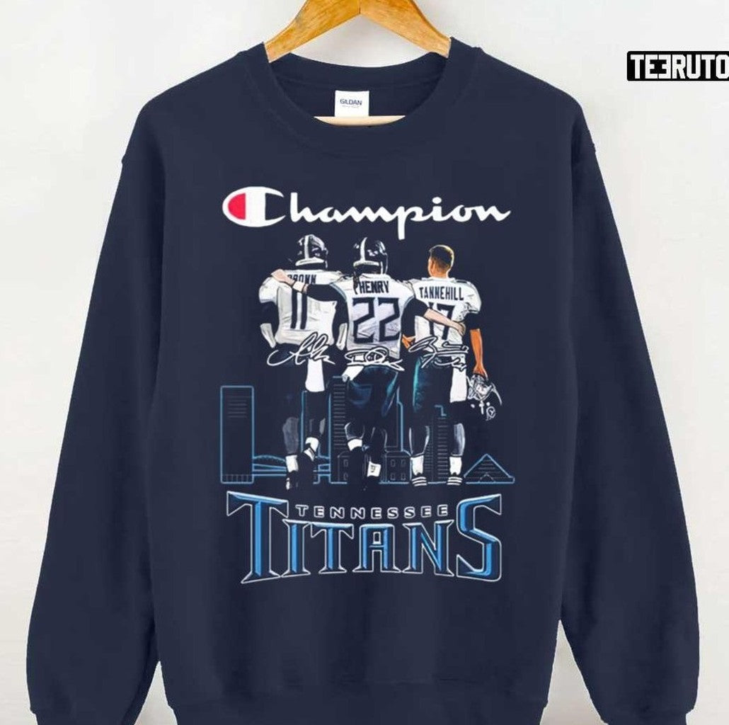 The Champions A.J. Brown Derrick Henry Ryan Tannehill Tennessee Football Unisex T-Shirt