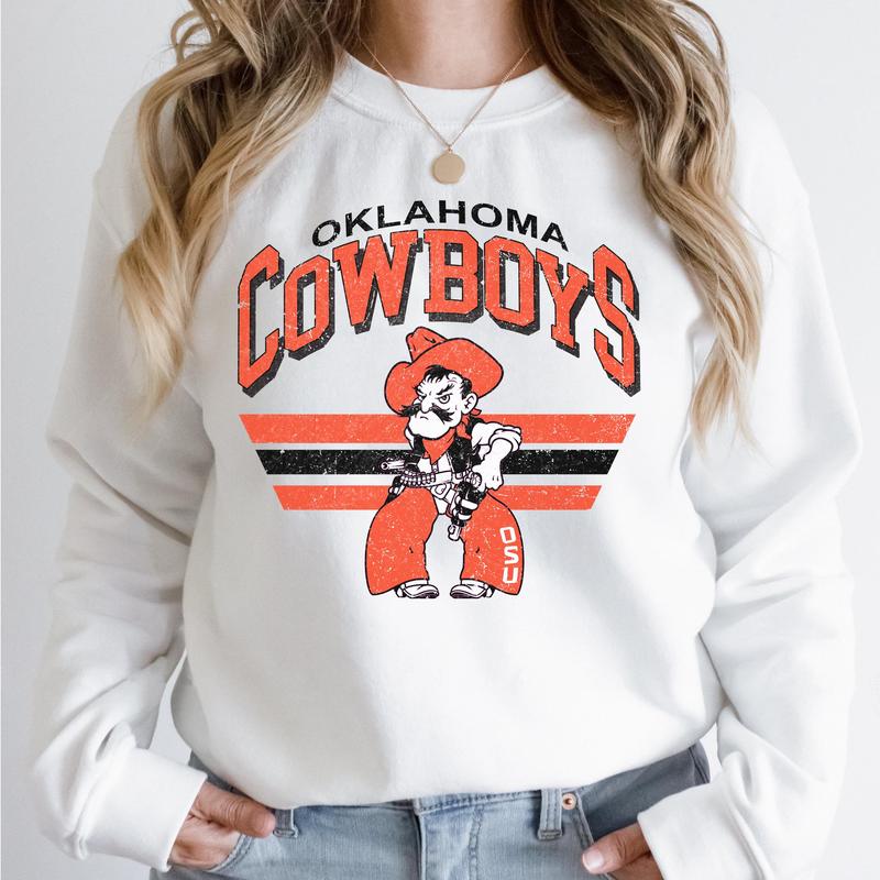 Oklahoma State Cowboys Vintage Football NCAA Sweatshirt, Vintage Sweatshirt NCAA, Classic Sport Sweatshirt, Gifts For Football Fan Sport