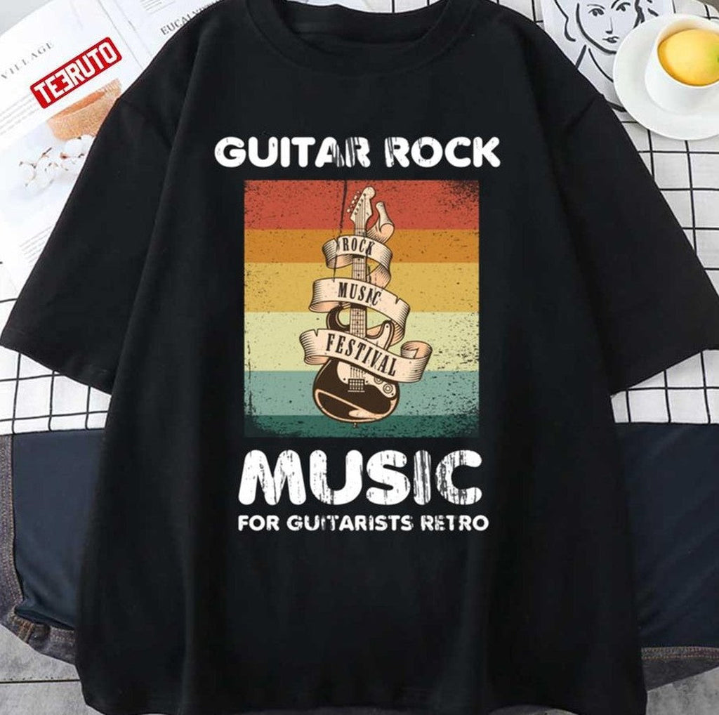 Best Guitar Rock Music For Guitarists Retro Graphic Unisex T-Shirt