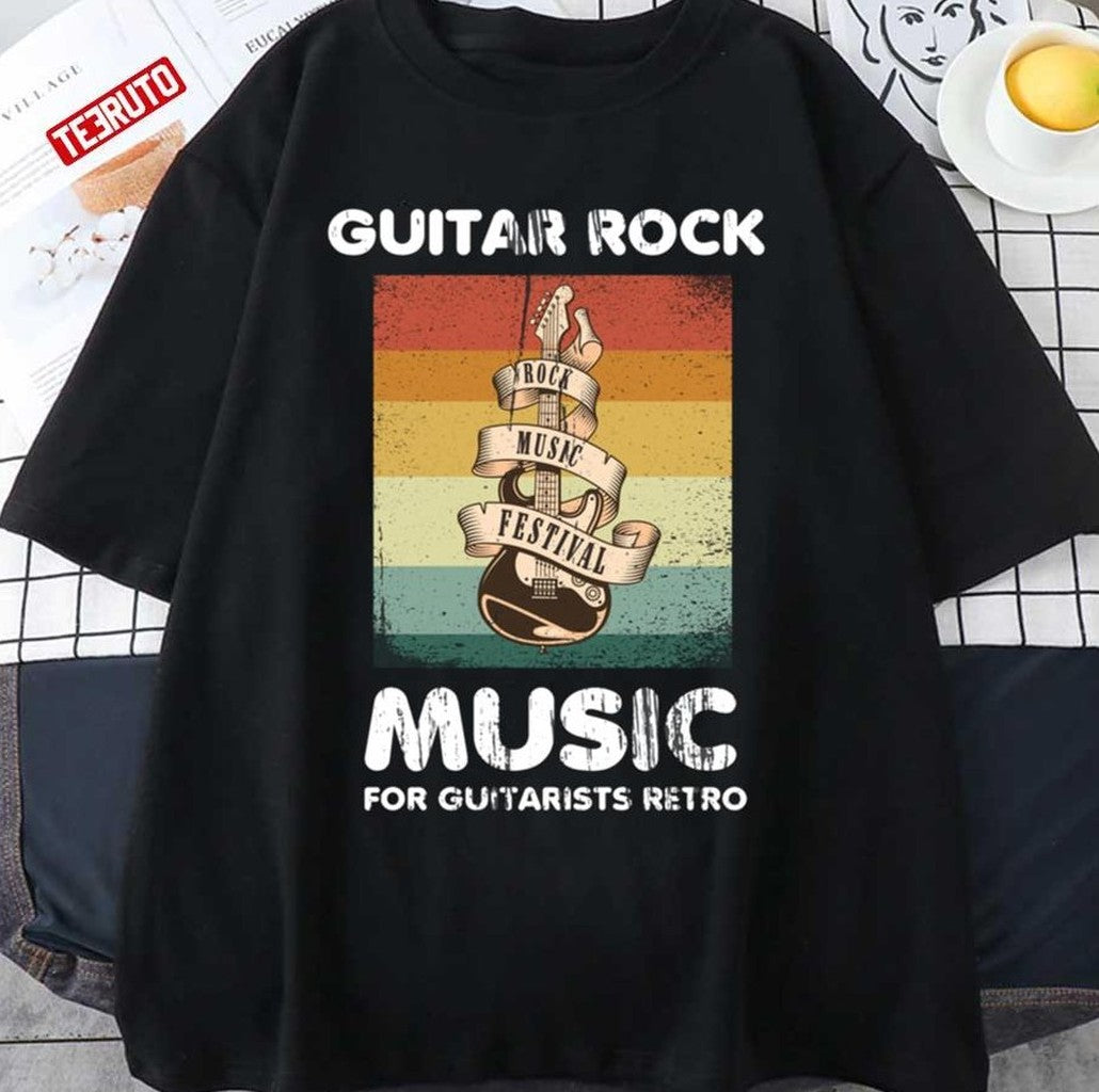Best Guitar Rock Music For Guitarists Retro Graphic Unisex T-Shirt