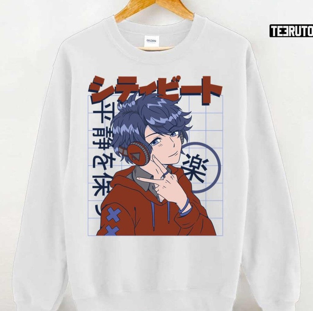 Orient Anime Boy Headphones Japanese Style Unisex T-Shirt