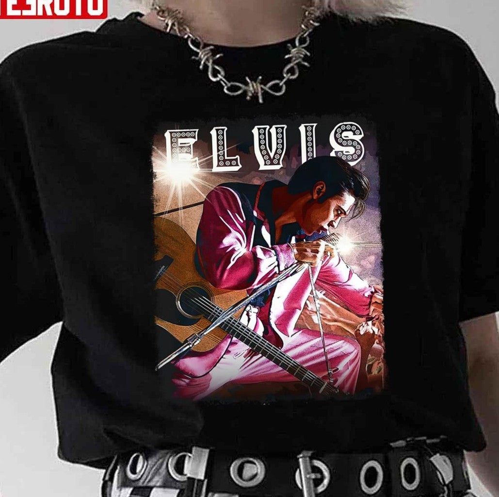 Austin Butler Elvis And Guitar Unisex T-Shirt