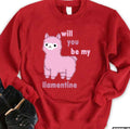 Pink Lalma Valentine Will You Be My Llamentine 2022 Unisex Sweatshirt
