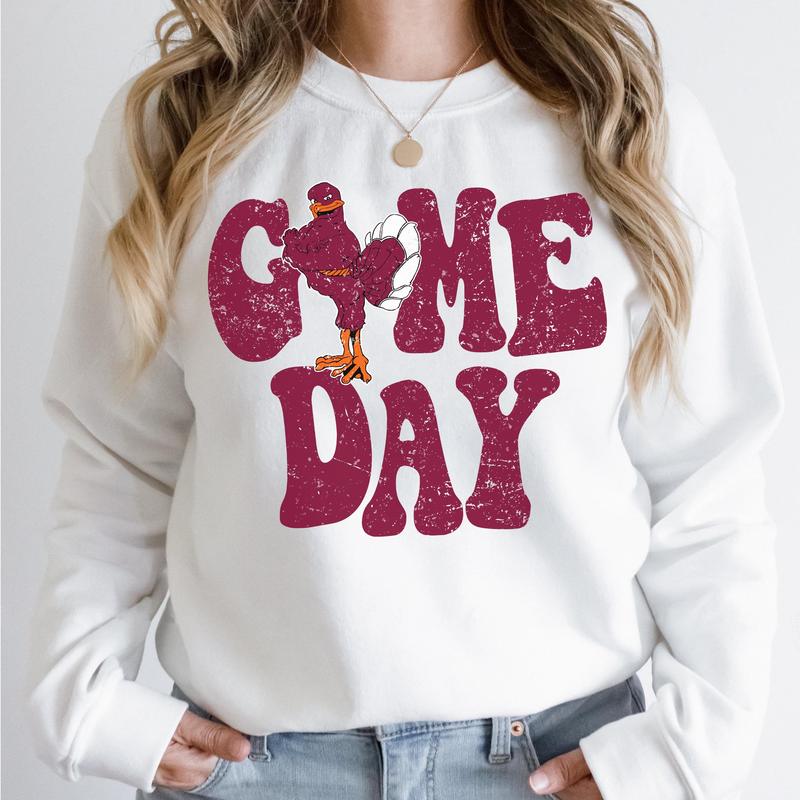 Virginia Tech Hokies Vintage College Game Day Football NCAA Sweatshirt, Vintage Sweatshirt NCAA, Classic Sport Sweatshirt, Gifts For Football Fan Spor