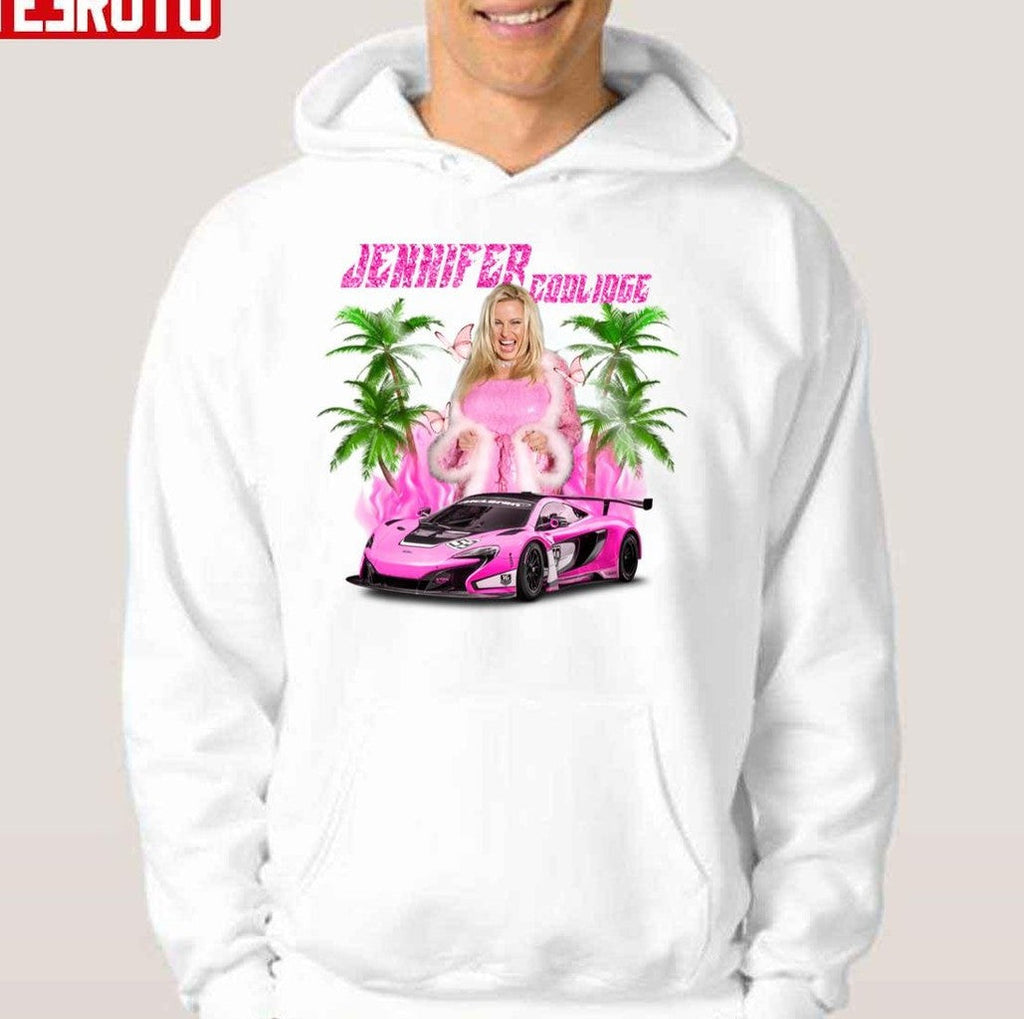 Pink Ferrari Car Jennifer Coolidge Unisex Hoodie