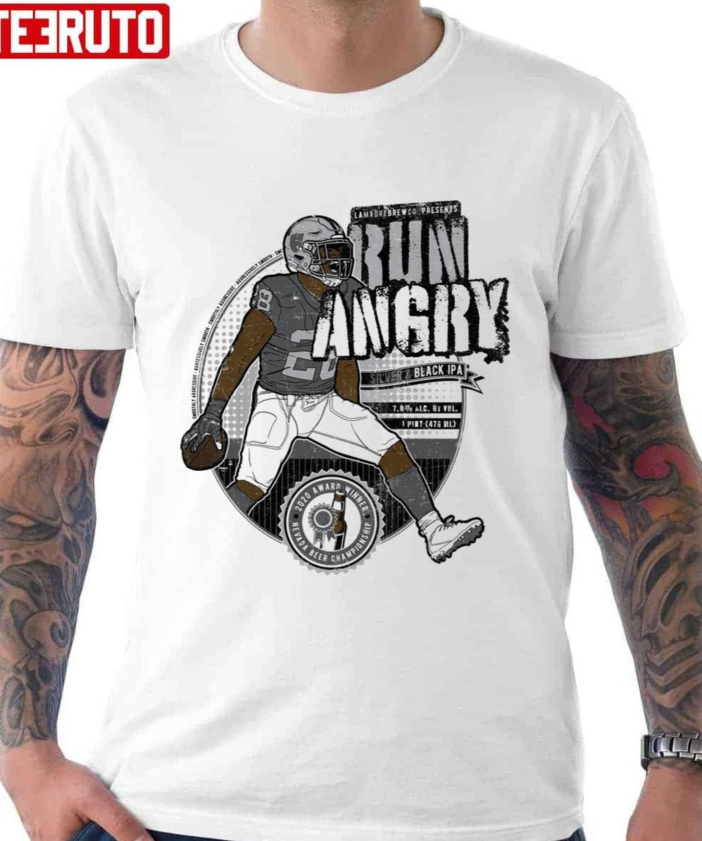 Run Angry Silver &amp; Black Ipa Craft Beer Label Josh Jacobs Design Unisex Hoodie