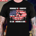 Running The Country Is Like Riding A Bike USA Flag Unisex T-Shirt