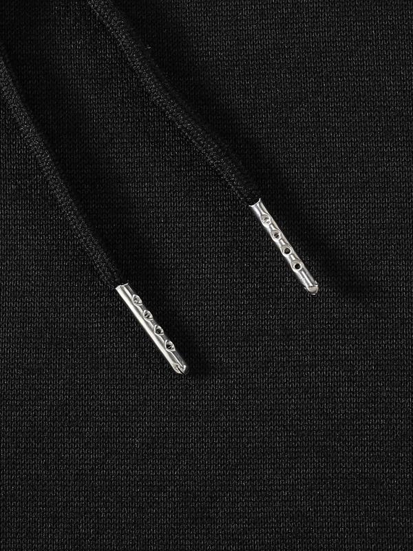 Men's Letter Print Drawstring Hoodie, Essentials Pocket Sweatshirt, Fashion for Fall, Y2K Men's Clothing, 2000s Essentials StyleÂ 