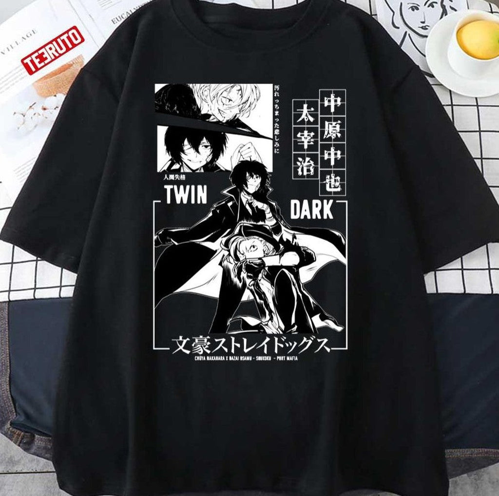 Soukoku Bungou Stray Dogs Chuyaa And Dazai Unisex T-Shirt