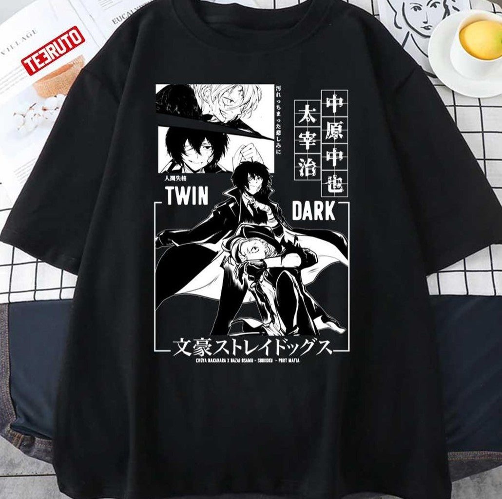 Soukoku Bungou Stray Dogs Chuyaa And Dazai Unisex T-Shirt