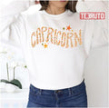 Starry Capricorn Waved Text Zodiac Sign Unisex Sweatshirt