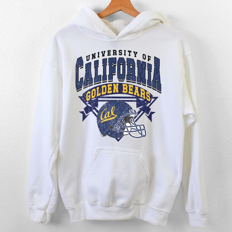 California Golden Bears Vintage NCAA Sweatshirt, Unisex Cal Football Shirt, Classic Sport Hoodie for Football Fans, Cotton Casual Shirt, T-Shirt