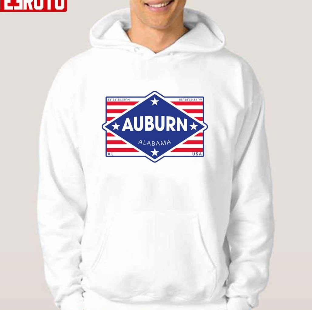 The Flag Auburn Alabama Diamond Unisex Hoodie