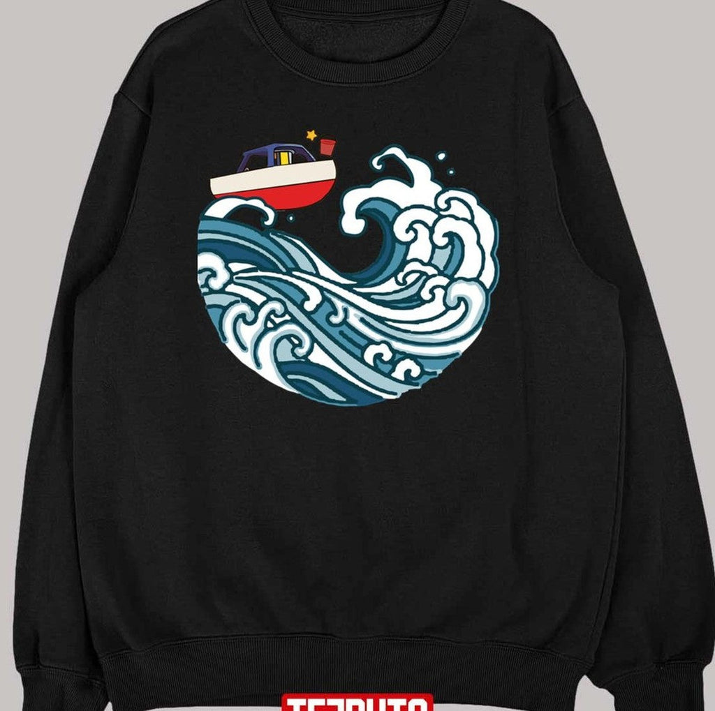 Anime Ghibli Ponyo Boat On Big Wave Unisex T-Shirt