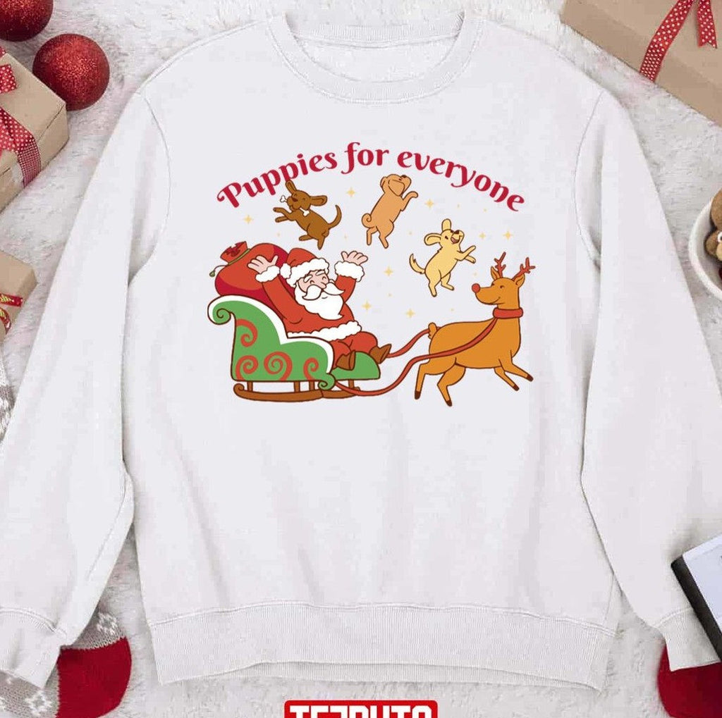 Santa's Sliding Puppies Bringing Joy To Everyone This Christmas Unisex Sweatshirt