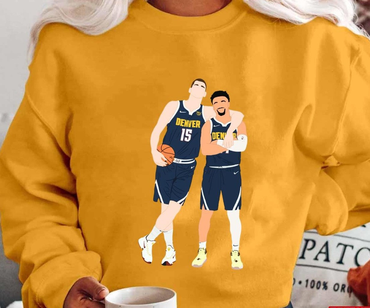 Nikola Jokic And Jamal Murray 2021 2022 Denver Nuggets Press Unisex T-Shirt