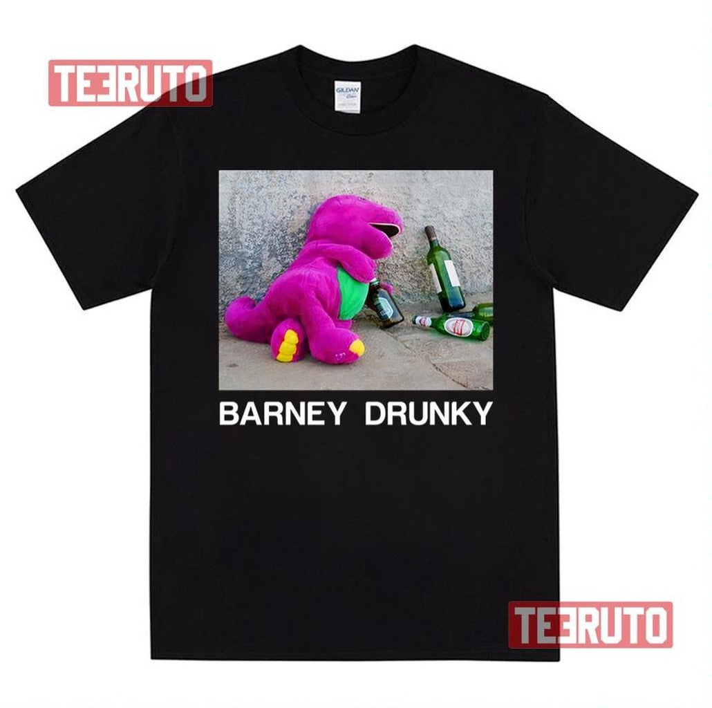 Barney Drunky Wine Bottle The Dinosaur Unisex T-Shirt