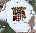 Rottweilers In Socks Leopard Xmas Sweatshirt