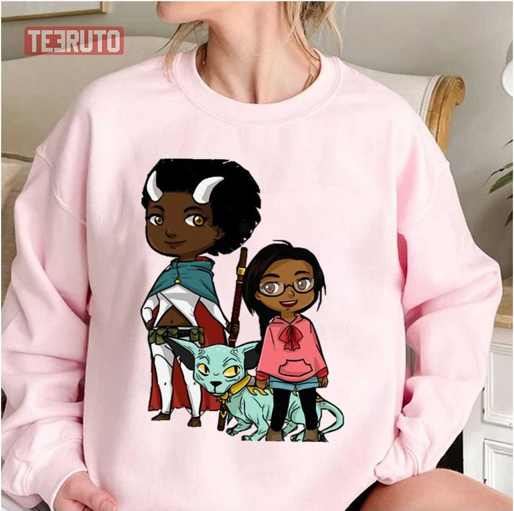 Saga Cartoon Gwendolyn Sophie And Lying Cat Unisex T-Shirt
