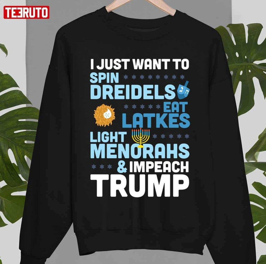 Political Hanukkah Impeach Trump For Chanukah Unisex Sweatshirt