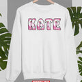 Personalized Name Pink Panther Letter Design Unisex Sweatshirt