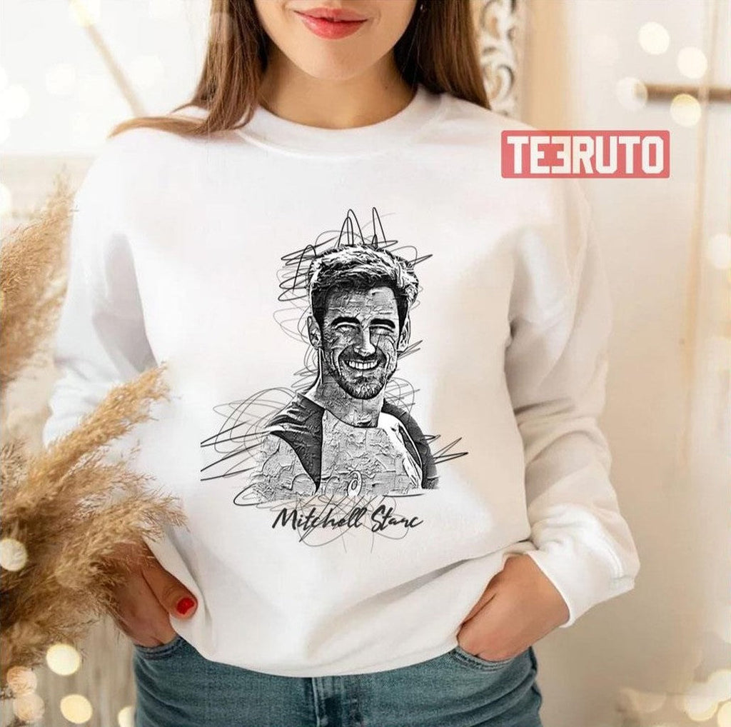 Sketch Art Cricket Mitchell Starc Unisex Sweatshirt