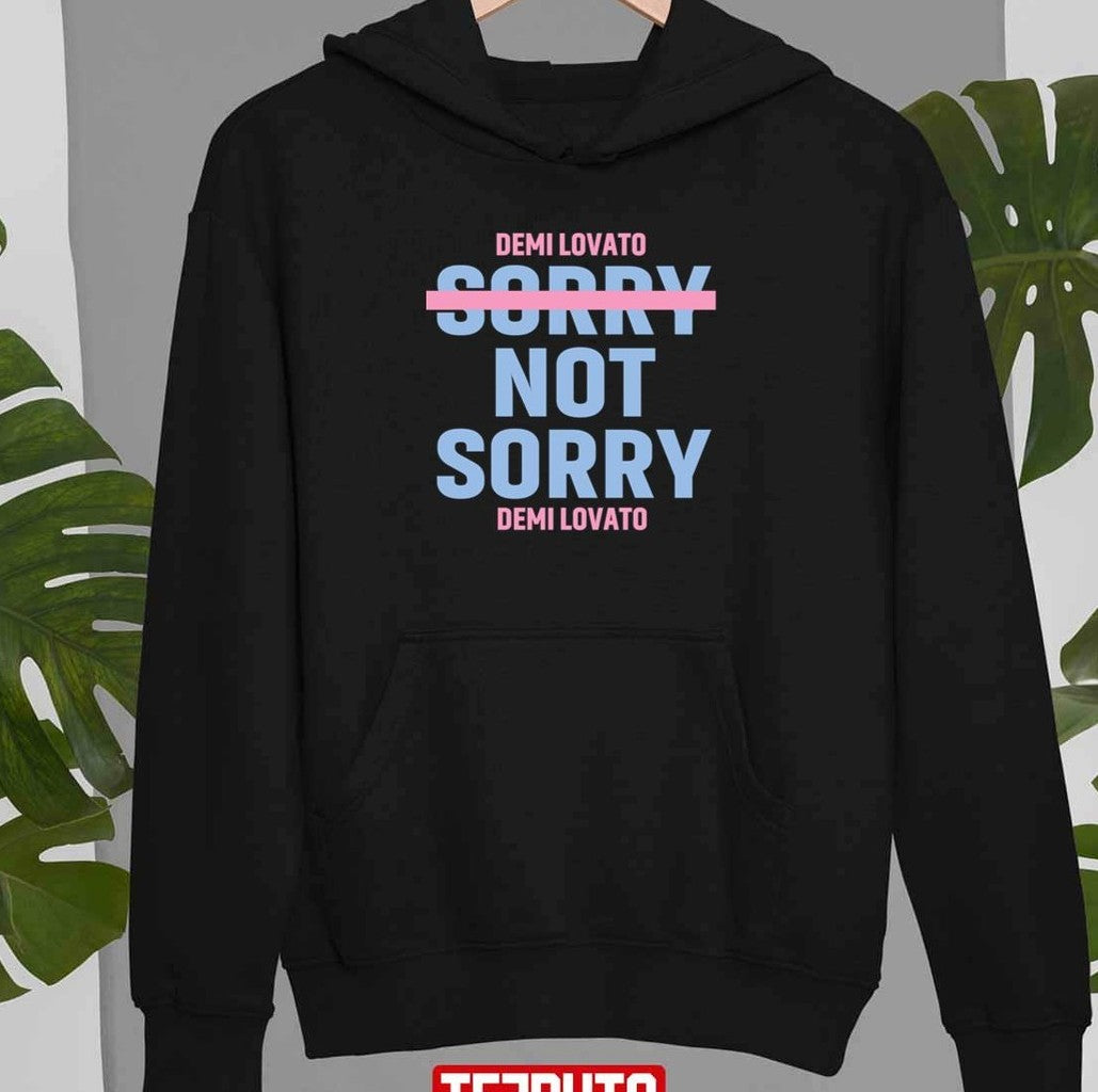 Sorry Not Sorry Demi Lovato Blue Pink Design Unisex T-shirt