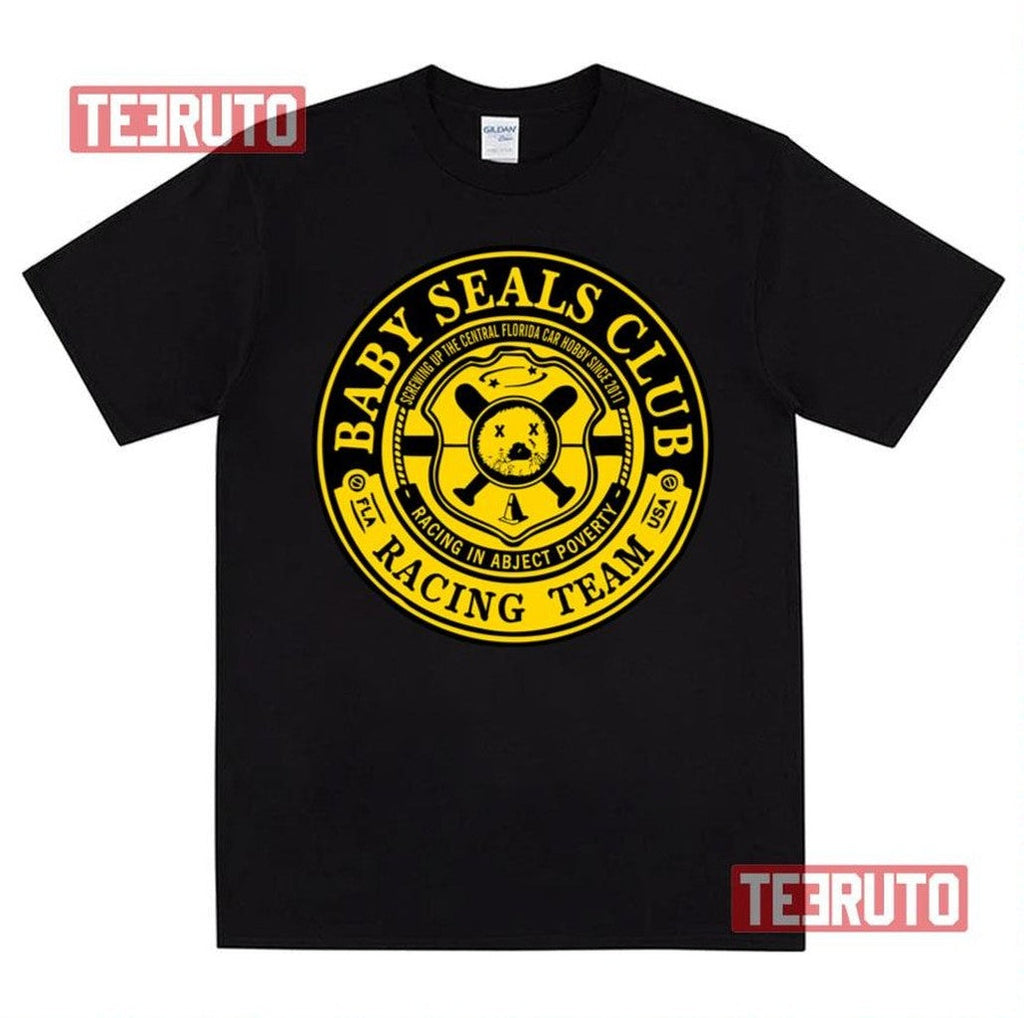 Baby Seals Club Racing Black Rallycross Unisex T-Shirt