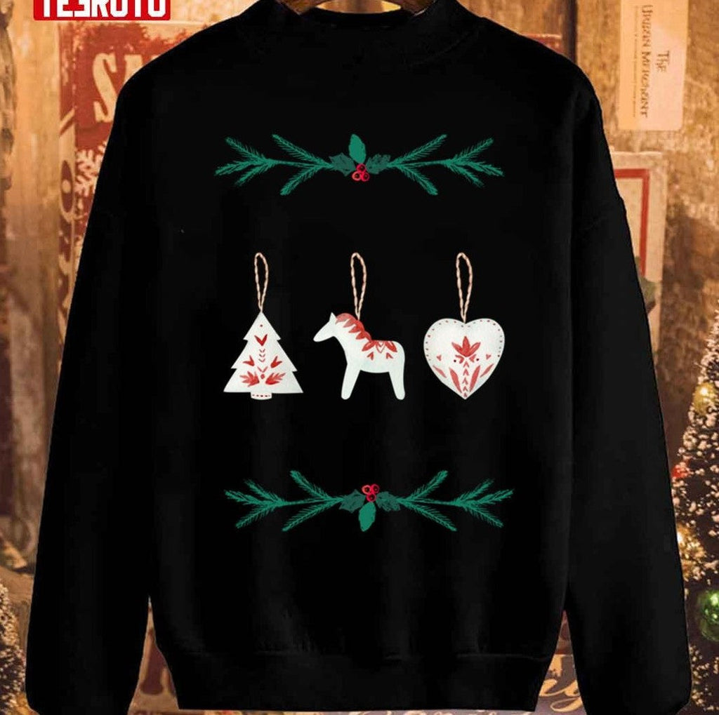 Scandi Christmas Dala Horse Unisex Sweatshirt