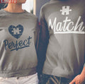 Perfect Heart Match Puzzle Couple Matching Valentine Sweatshirt
