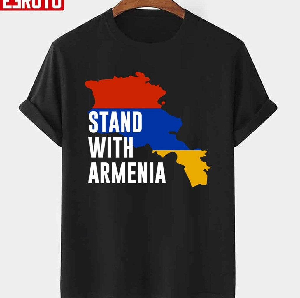 Stand With Armenia Country Colors Flag Unisex T-shirt