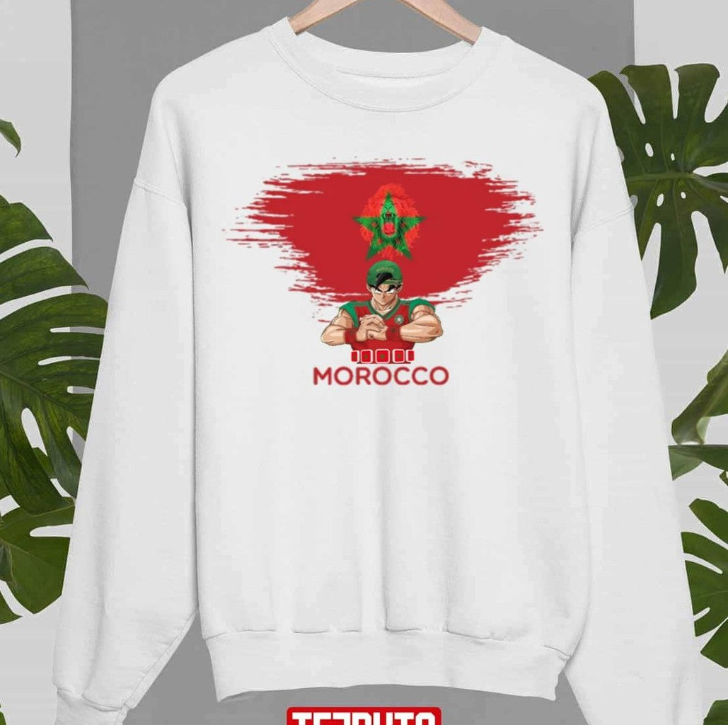 Moroccan Cartoon Design In Memory Of The Glorious World Cup 2022 Unisex Sweatshirt