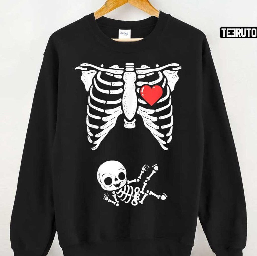 Skeleton Pregnancy Announcement Xray Halloween Unisex T-Shirt