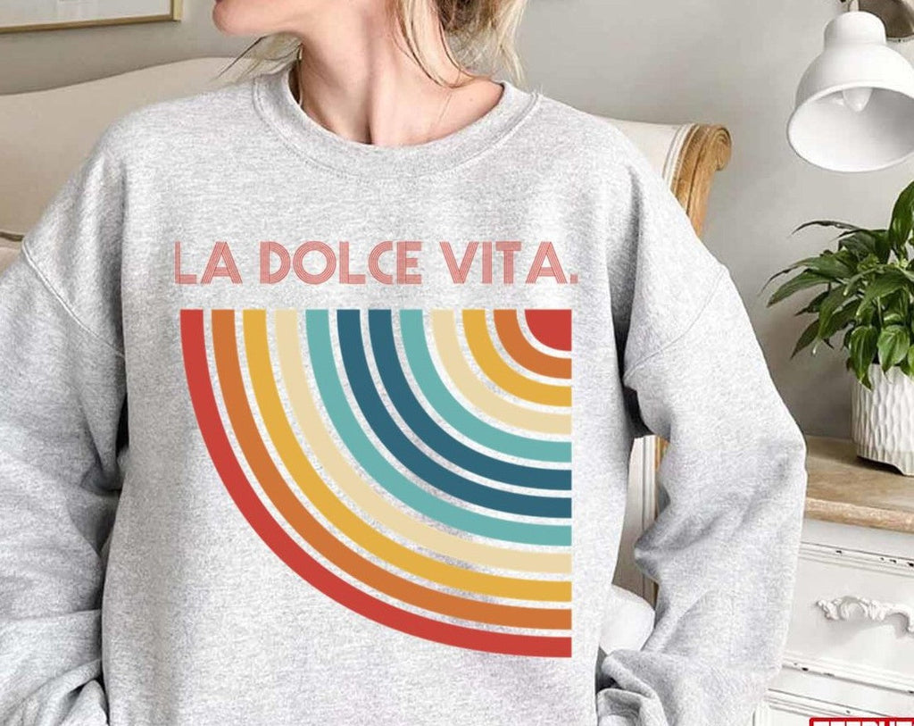 Simple Sunset Design La Dolce Vita Unisex Sweatshirt
