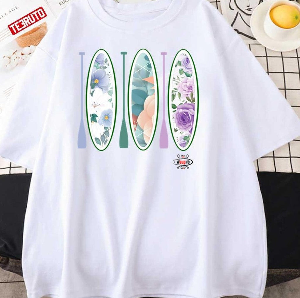 Paddle Board Sup Flower Garden Unisex T-Shirt