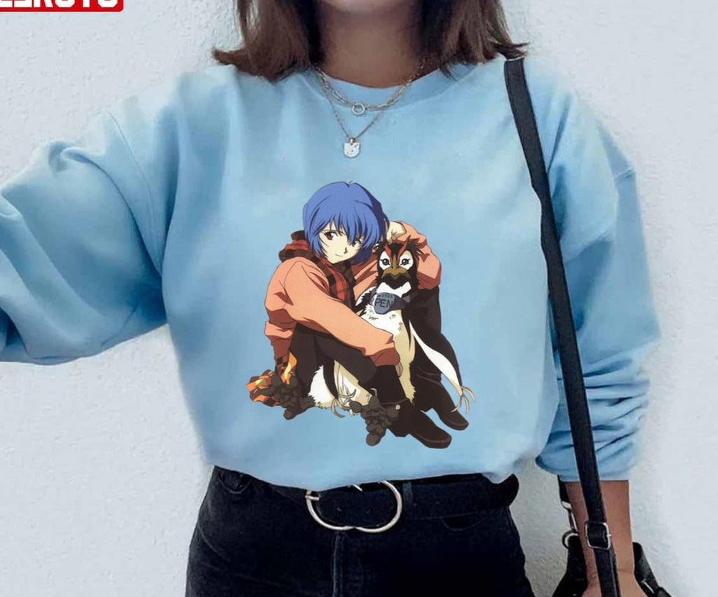 Pen Pen &amp; Rei Ayanami Neon Genesis Evangelion Unisex Hoodie