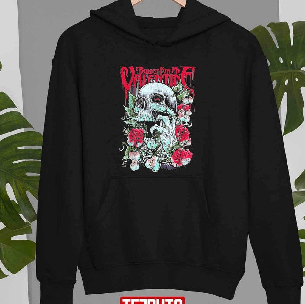 Roses Skull Bullet For My Valentine Creepy Artwork Unisex Sweatshirt