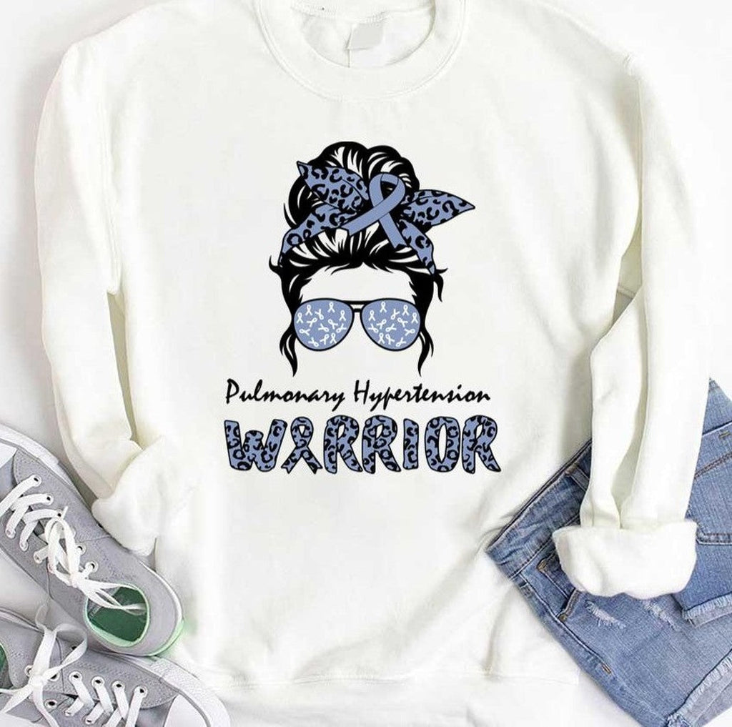 Pulmonary Hypertension Awareness Messy Bun Warrior Unisex T-Shirt