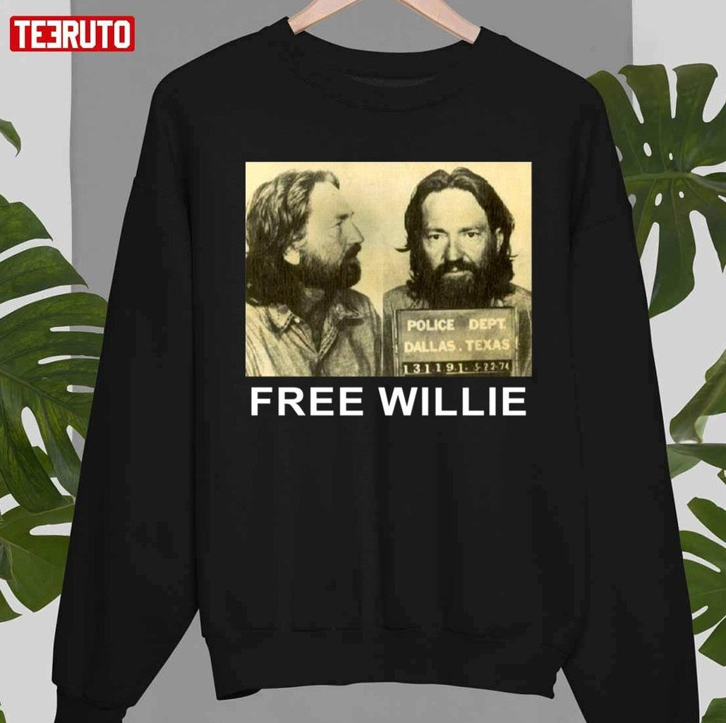 Mugshot Free Willie Willie Nelson Unisex T-Shirt