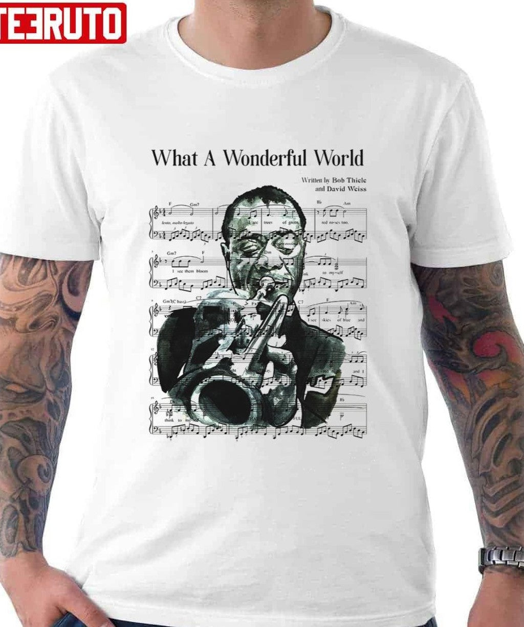 Song Lyrics Chord Louis Armstrong What A Wonderful World Unisex Hoodie