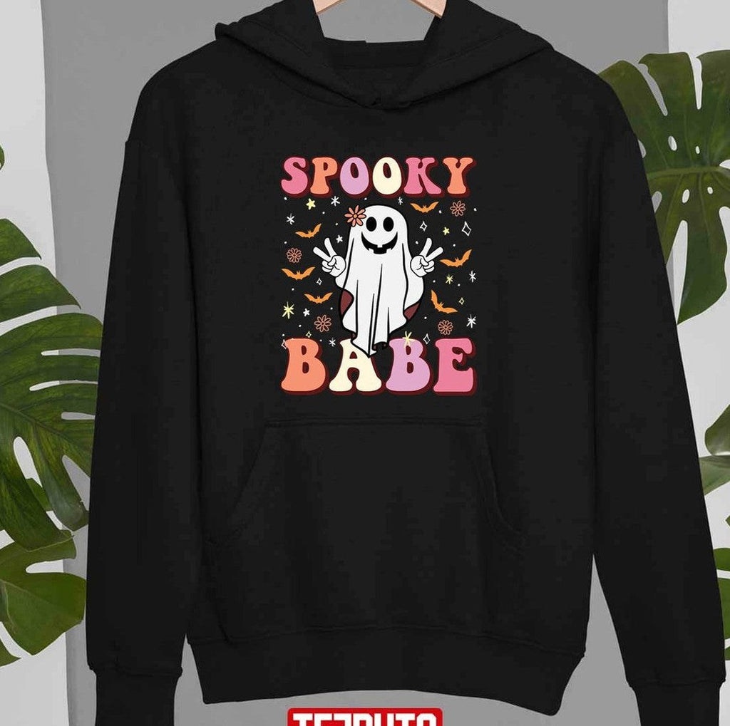 Say Hi Spooky Babe Halloween Ghost Spooky Vibes Halloween 2022 Unisex Sweatshirt