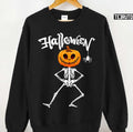 Skeleton Pumpkin Head Halloween Scary Cute Unisex Sweatshirt