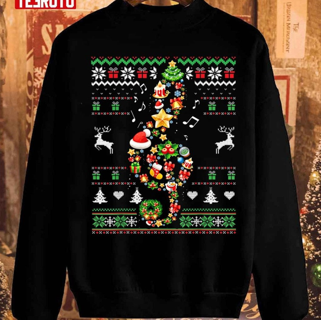 Music Note Christmas Musical Teacher Sing Carol Unisex Sweatshirt