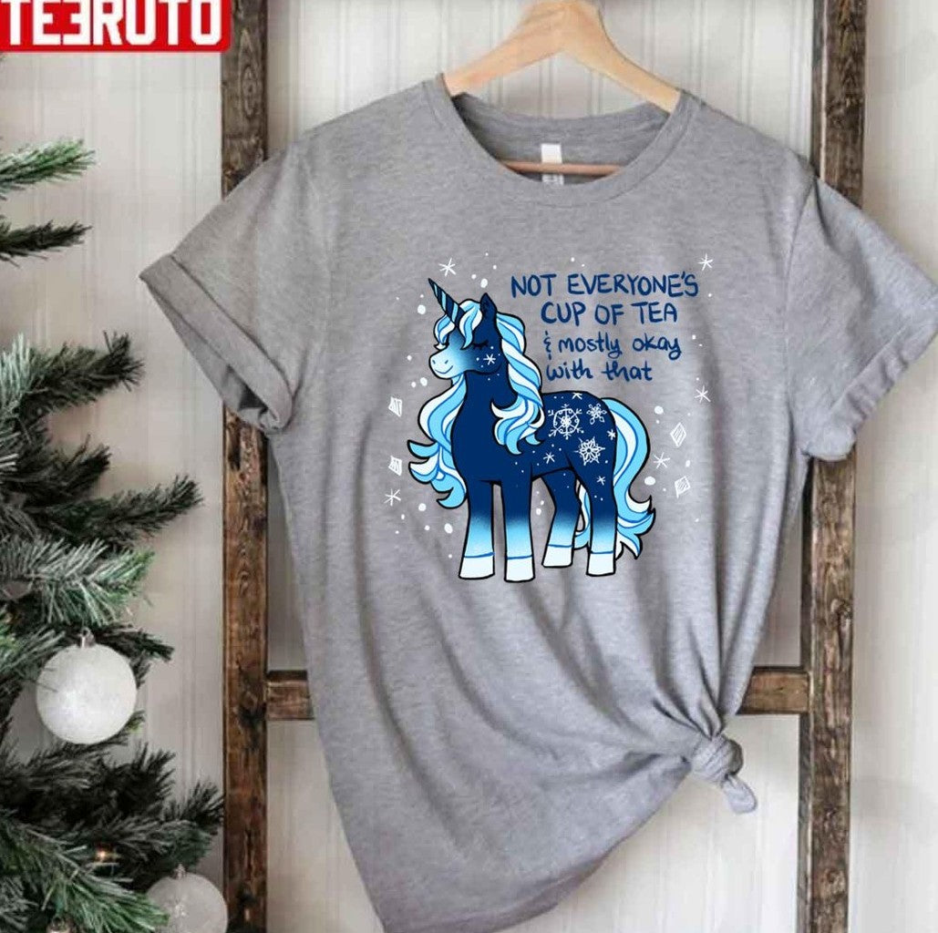 Not Everyone's Cup Of Tea Snowflake Unicorn Unisex T-Shirt