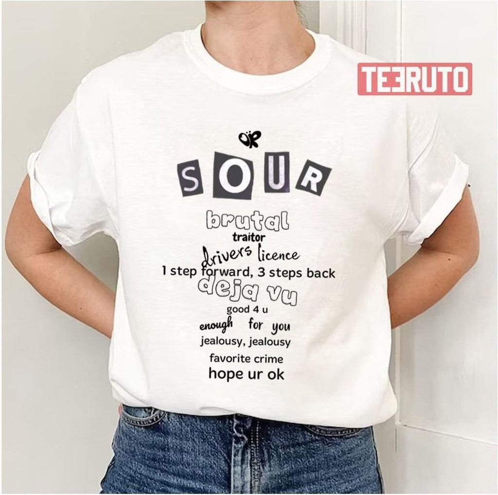 Oliva Rodrigo Sour Track List Unisex T-Shirt