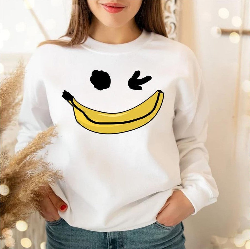 Banana Face Funy Face Happy Mood Unisex Sweatshirt