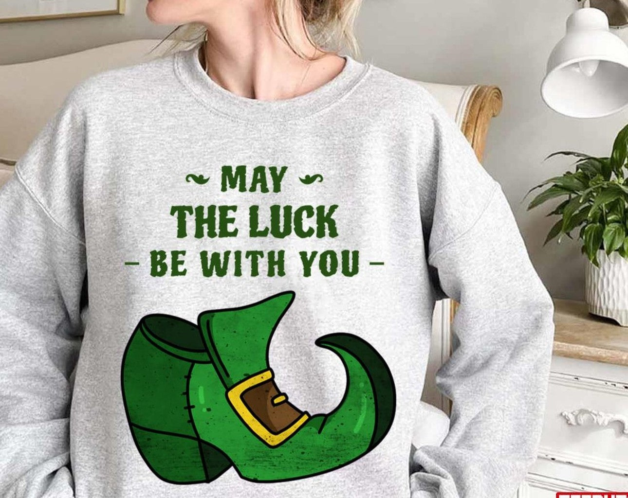 Shamrock Shoe May The Luck Be With You St Patrick’s Day Unisex Sweatshirt