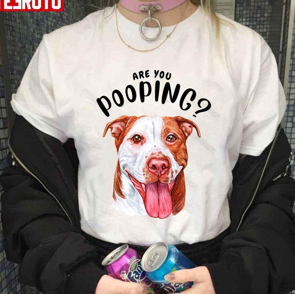 Pitbull Are You Pooping Bathroom Pittie Art Pitbull Watercolor Unisex Sweatshirt