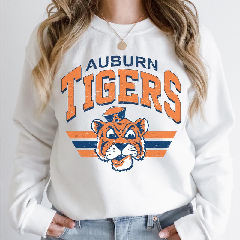 Auburn Tigers Vintage NCAA Sweatshirt, University Sport Shirt, Classic Gift for Fans, Comfort Cotton, Unisex Collection, Vintage Style, Pullover