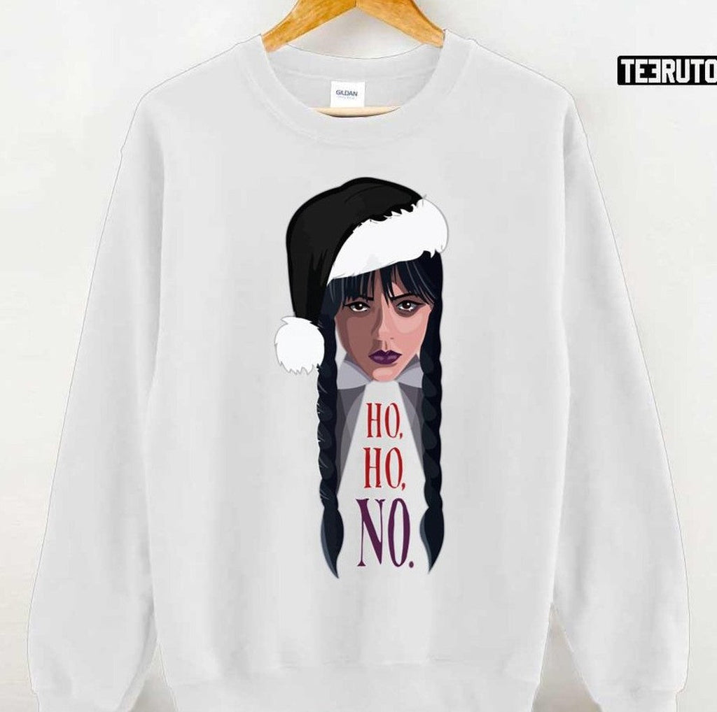 Santa Wednesday Addams Ho Ho No Christmas Unisex Sweatshirt